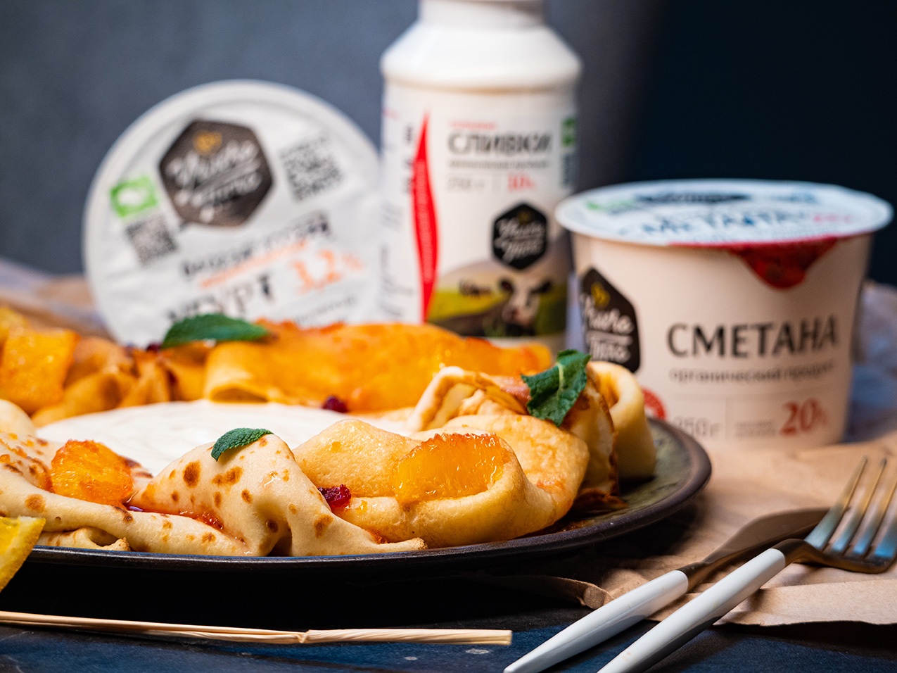 Мусс из рикотты и карамелизированные апельсины "Mousse à l